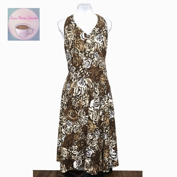 Tapemeasure Dresses & Skirts - Tapemeasure Maxi Dress Floral Faux Wrap Brown